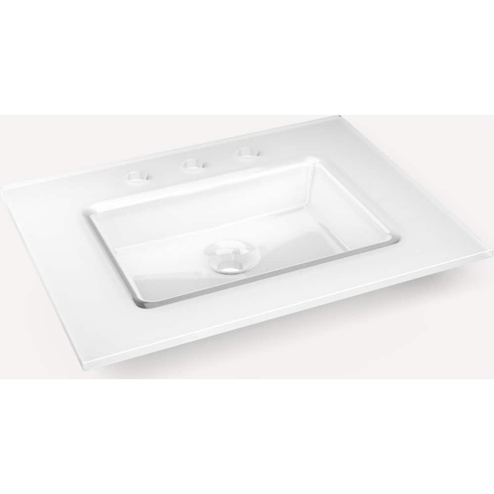 Robern TC25UCN-8 Vanity Tops 25" Glass Vanity Top with Three