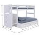 preview thumbnail 3 of 8, OS Home and Office Furniture Solid Pine Mission Staircase Twin over Full Bunk Bed with Seven Drawers in Casual White