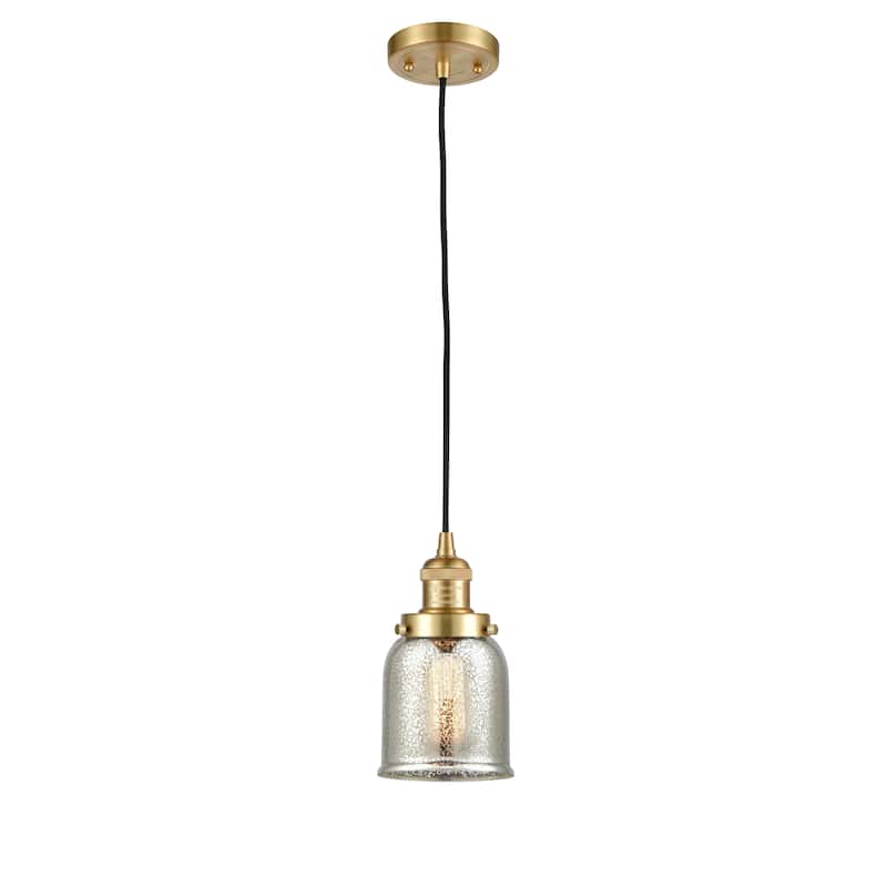 Innovations Lighting Franklin Restoration Bell - 1 Light 5" Cord Hung Mini Pendant - Silver Plated Mercury/Satin Gold