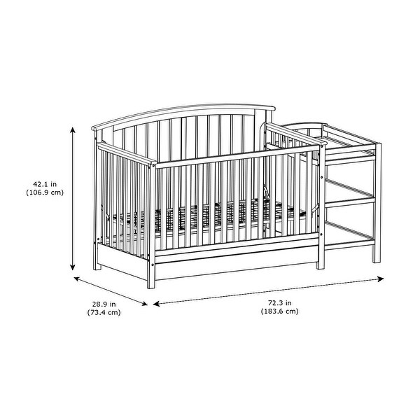 storkcraft steveston 4 in 1 crib and changer with drawer gray