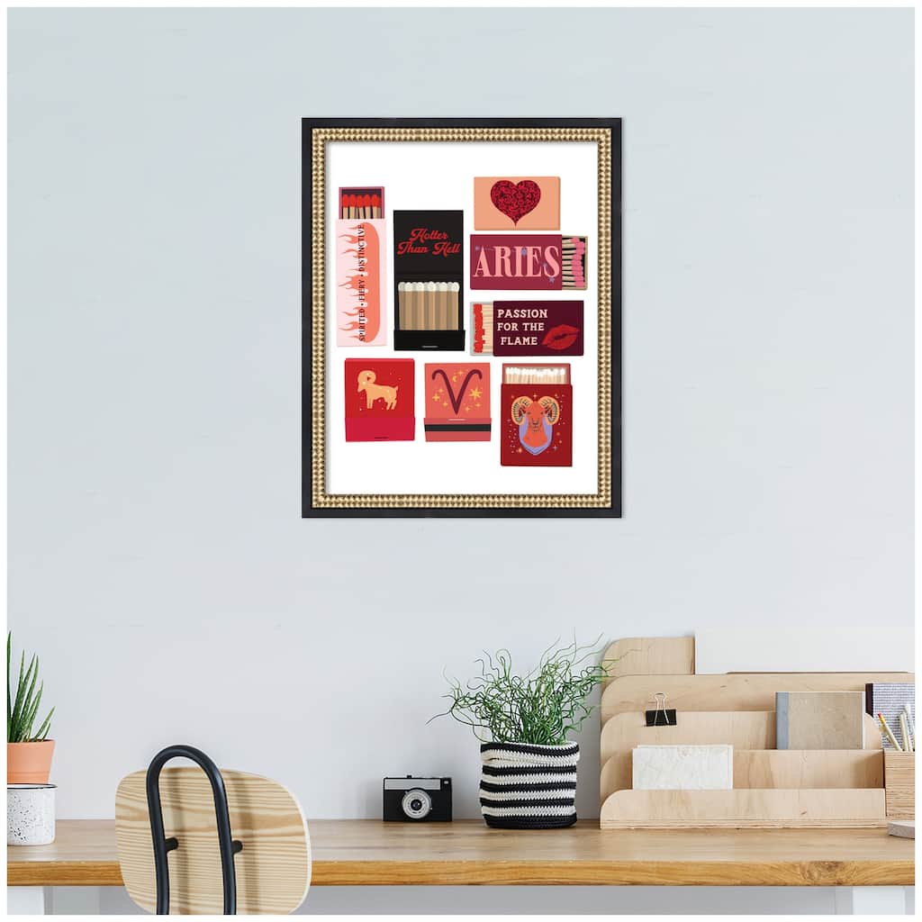 Kate and Laurel Aries Matchbooks 14x18 FC by Megan Ryan Framed Wall Art Print