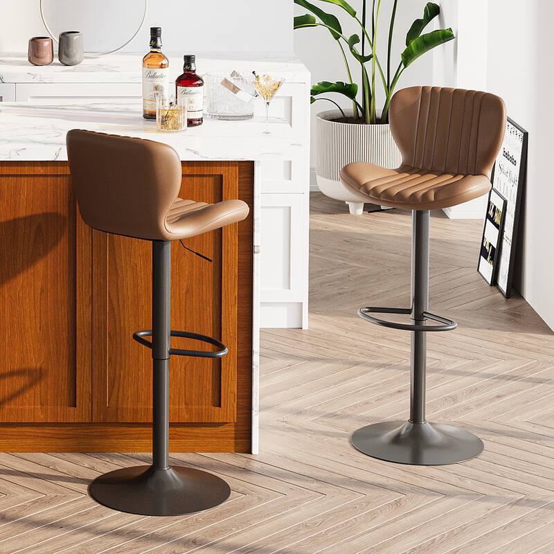 Futzca Swivel Bar Stools Set, 360 Degree Rotating Bar Stool with Adjustable Height, Set of 2