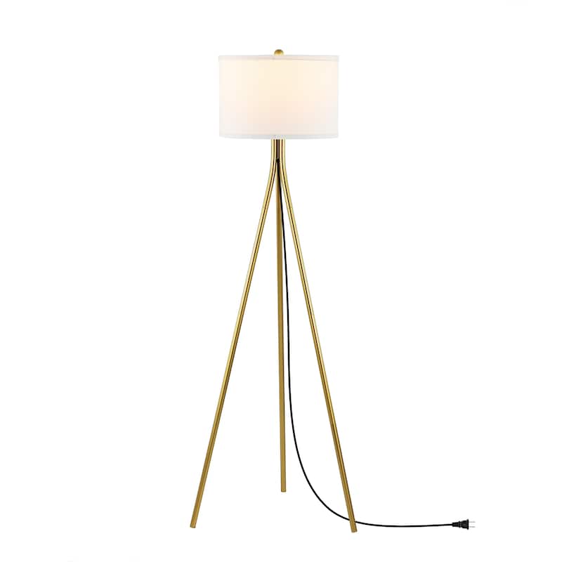 SAFAVIEH Lighting Tuba 61-inch Tripod Floor Lamp - Gold