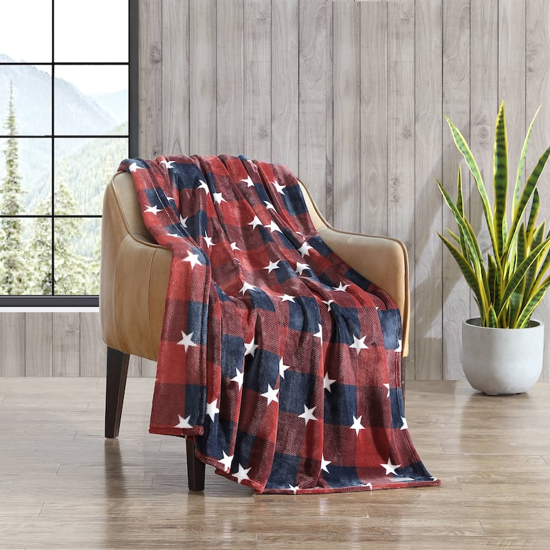 Eddie Bauer Americana Ultra Soft Plush Fleece Throw Blankets