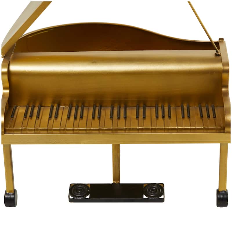 Metal Instrument Piano Sculpture - Gold - Roche River Decor - 13"W x 16"L x 22"H