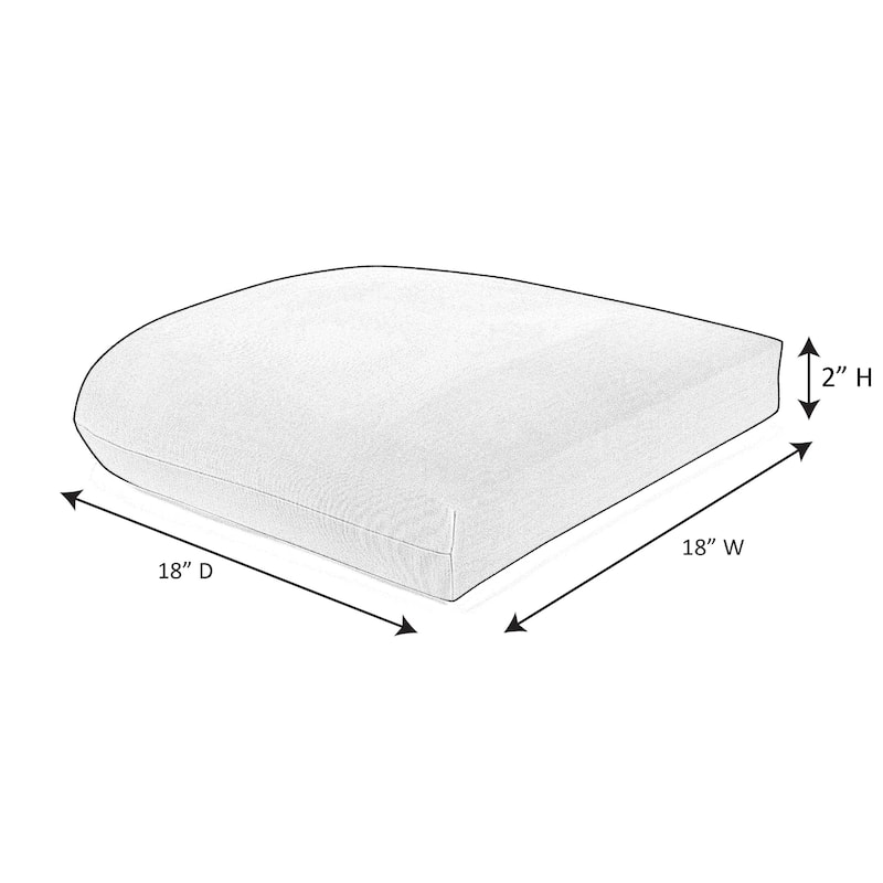 Casual Cushion Solid 1-Piece Outdoor Wicker Seat Pad, 18"W x 18"L