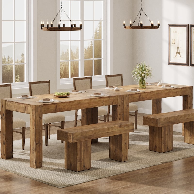 63-Inch Solid Wood Dining Table for 4-6 - 31.5" D x 63" W x 29.92" H
