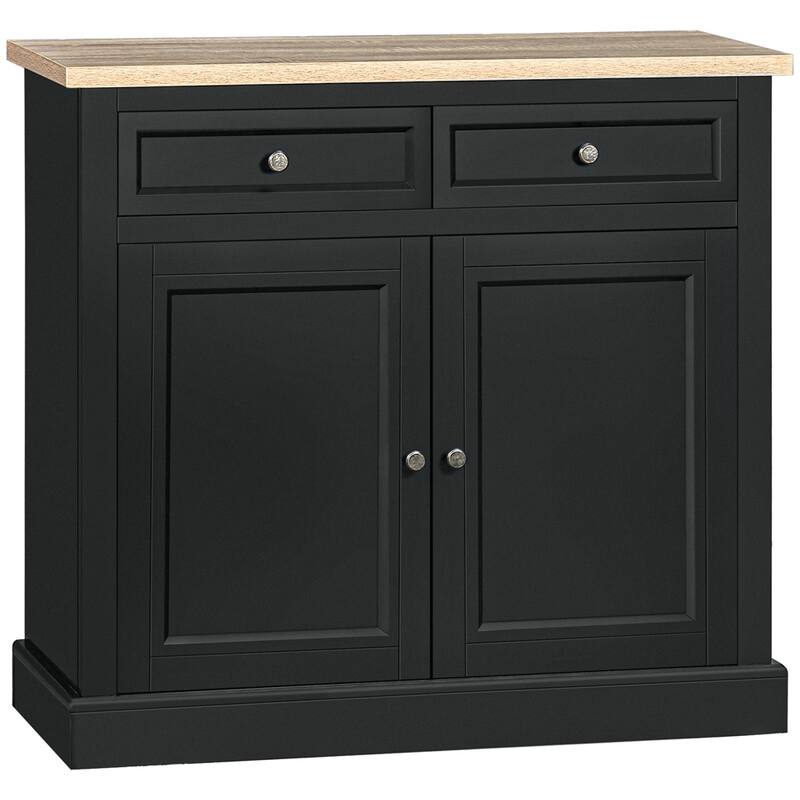 Wood Buffet Cabinet with 2 Drawers and Double Door