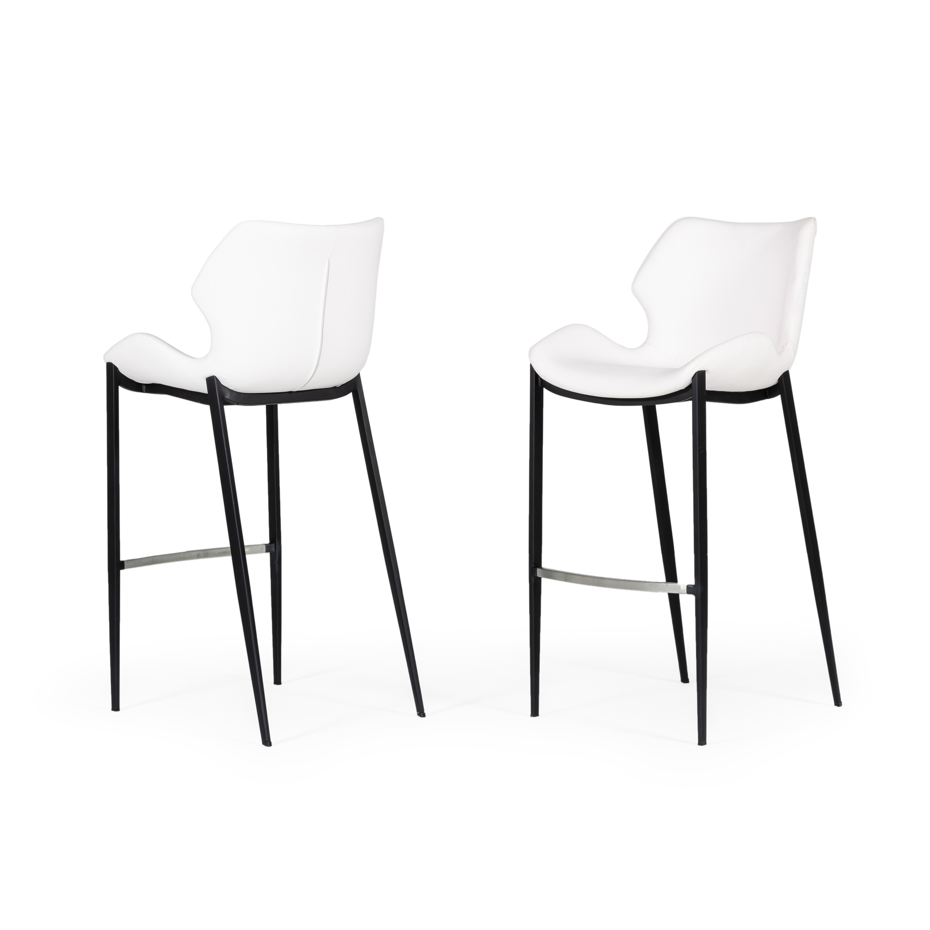 Modrest Ithaca Modern White Leatherette Bar Stool Set Of 2 On Sale Overstock 31638479
