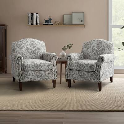 Giampiero Living Room Armchair with Nailhead Trims Set Of 2 by HULALA HOME