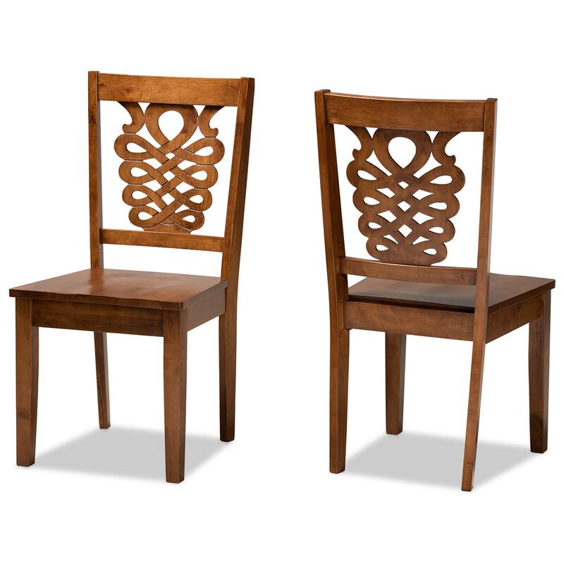 Gervais Modern and Contemporary Transitional 2-Piece Dining Chair Set - Walnut