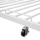 preview thumbnail 11 of 10, Metal Queen Bed Frame with Trundle and Socket - White