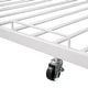 preview thumbnail 11 of 10, Slat Support Full Bed Frame Metal Platform Bed with Trundle - White