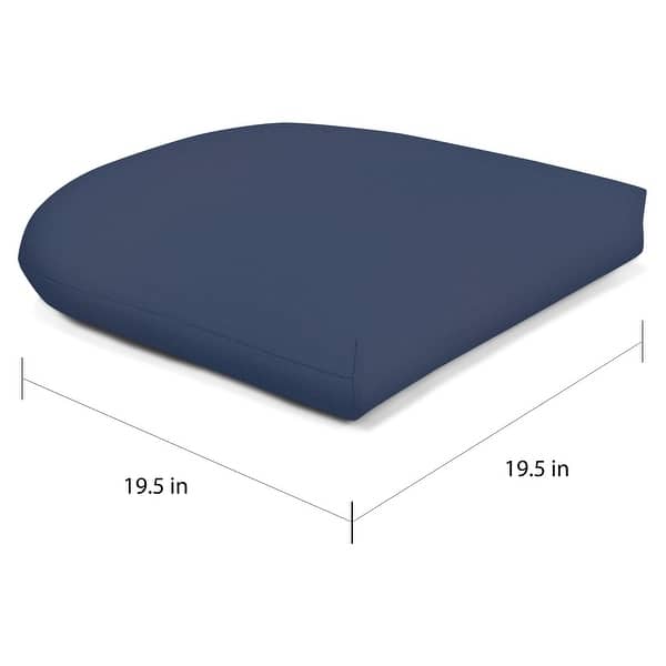 dimension image slide 3 of 2, Sunbrella Solid Color 19.5-inch Curved Outdoor Seat Pad