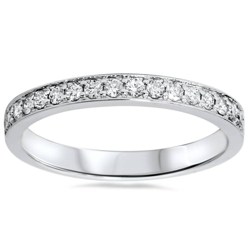 1/3ct Stackable Diamond Wedding Ring White Gold