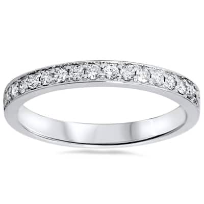 1/3ct Stackable Diamond Wedding Ring White Gold