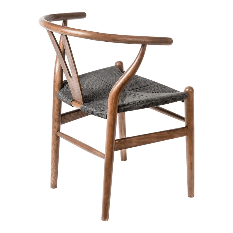 Albany-2 - Black - Natural Papercord Seat (Set of 2)
