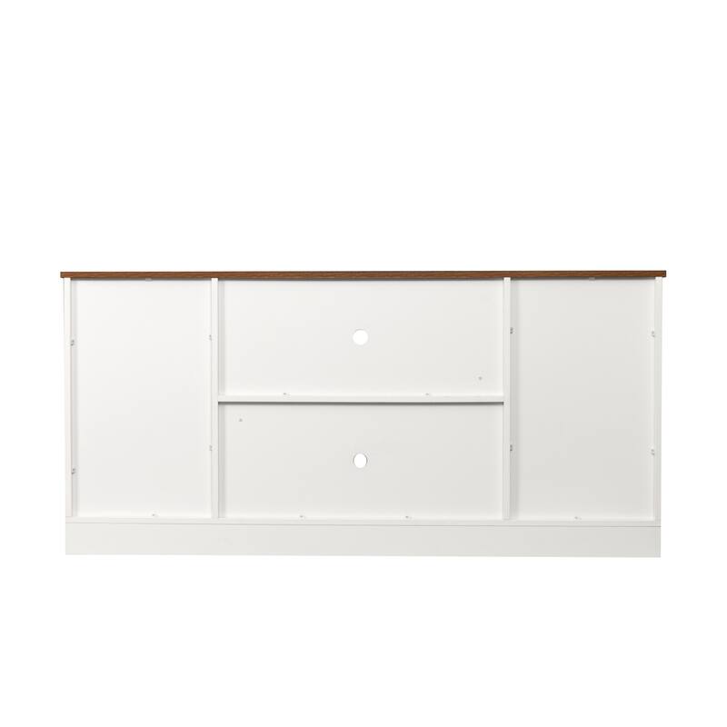 Wooden Sliding Barn Door TV Stand,Storage Cabinet with Adjustable Shelves