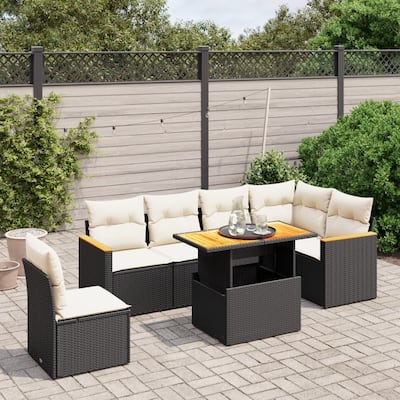 Modular Outdoor Sofa Set with Cushions - 21.7 x 39.4 x 28.7 in