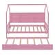 preview thumbnail 24 of 37, Modern Wooden House Bed Frame, Storage Shelves and Roof, Montessori Platform Bed for Kids Teen