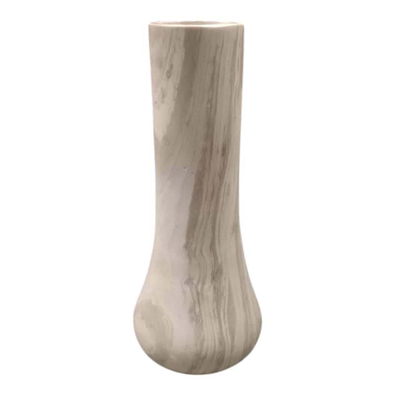 Marble Decorative Vase Fauna-Inspired Design Home Office - 12" Ivory