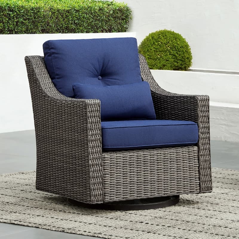 Murphy Outdoor Wicker Patio Outdoor Sofa Swivel Chair Coffee Table