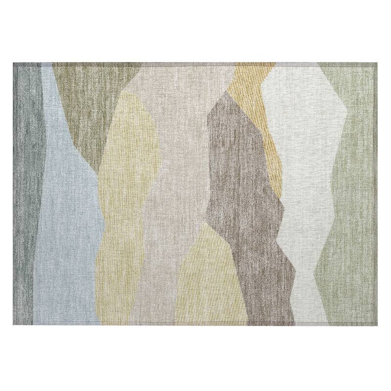 Machine Washable Indoor/ Outdoor Modern Dacono Chantille Rug