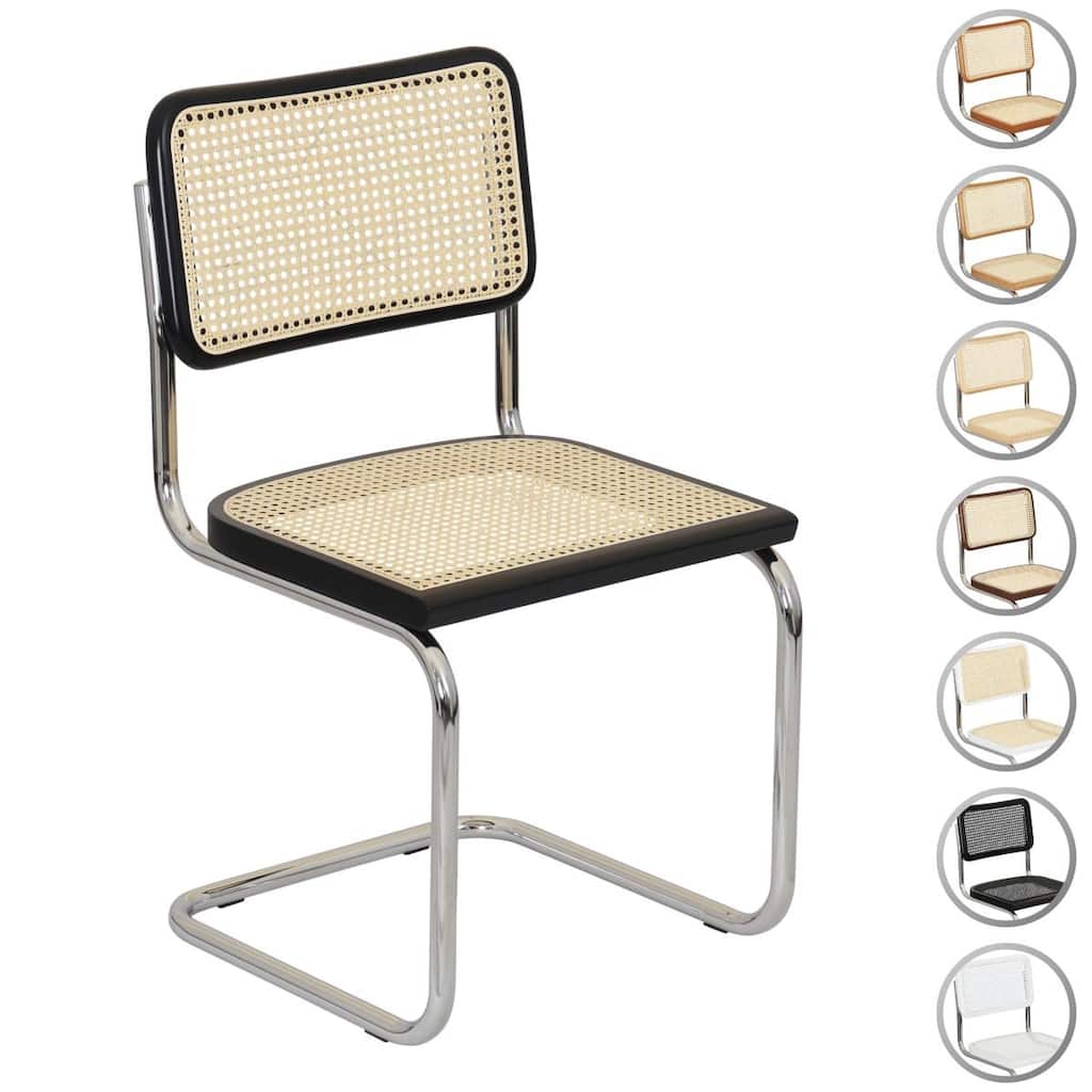 Breuer Chair Company Marcel Breuer Cesca Cane Cantilever Side Chair w/ Chrome Steel Frame (Various Wood & Cane Colors)