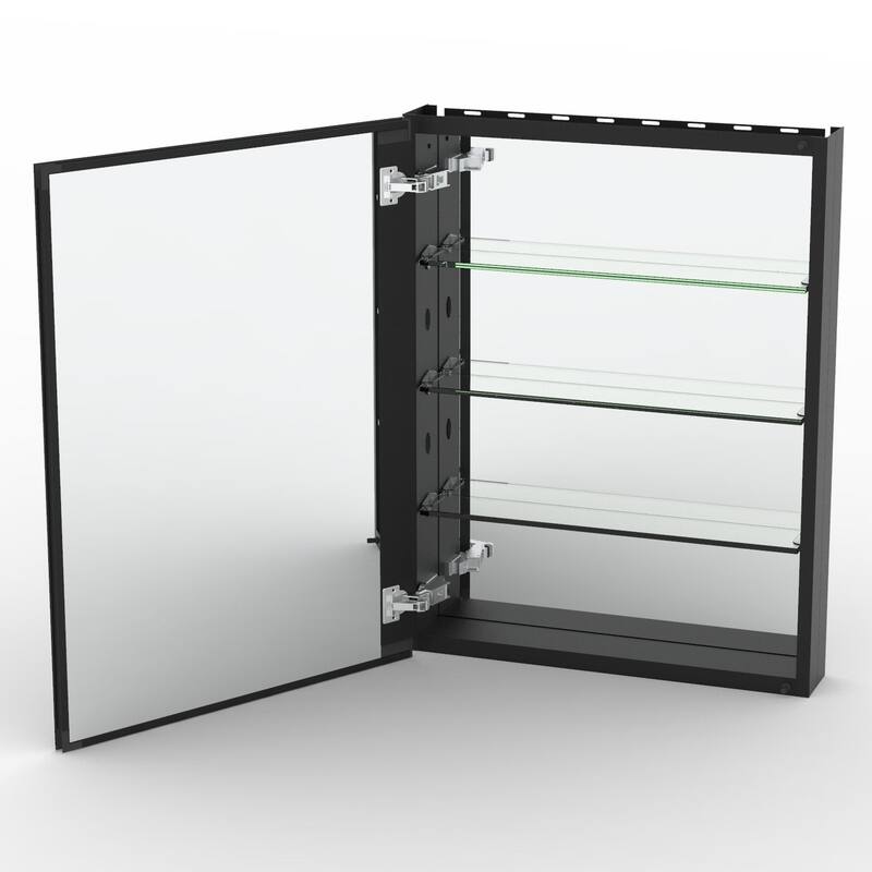 23" x 30" Rectangular Aluminum Surface Mount Medicine Cabinet with Mirror and Shelves - 23" x 30"
