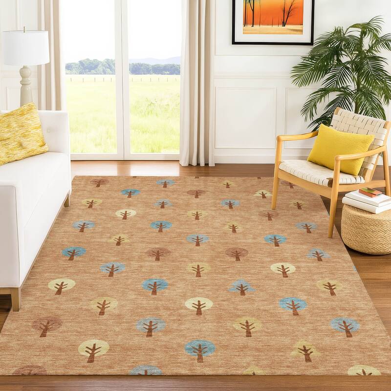 Machine Washable Indoor/ Outdoor Modern Mulvane Chantille Rug