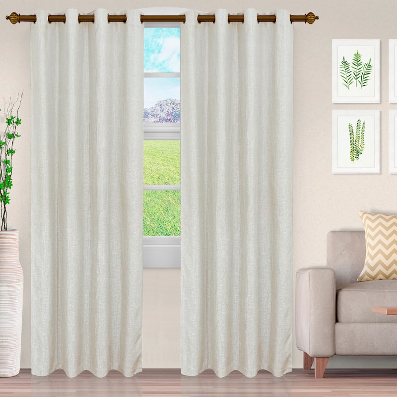 Superior Hebbe Cascade Jacquard Grommet Curtain Panel (Set of 2)