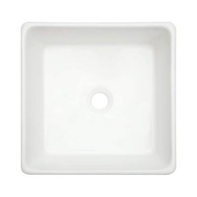 Lordear 15''x15'' Square Bathroom Vessel Sink Above Counter White Porcelain Ceramic Sink Art Basin