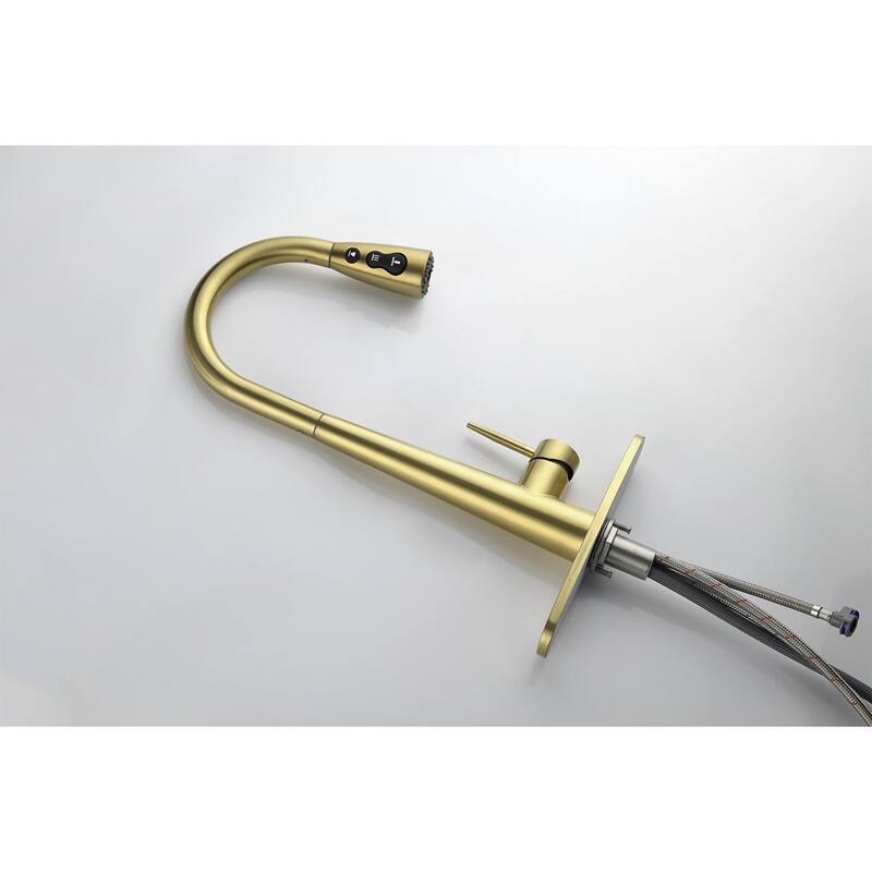 Single Handle Stainless Steel Kitchen Sink Faucet With Pull Down Sprayer