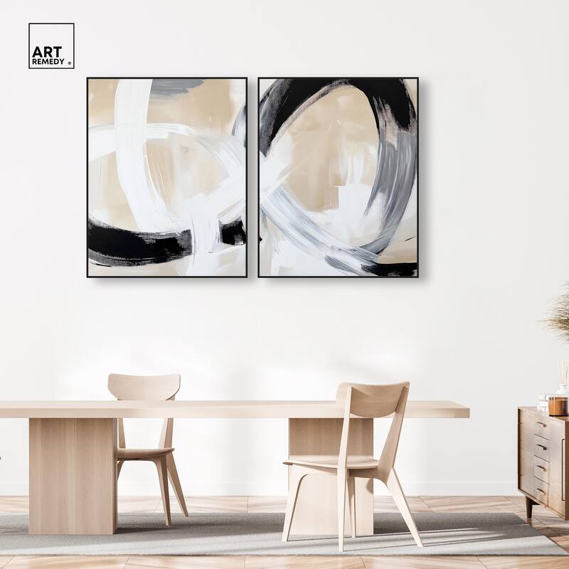 Neutral Interplay I Canvas Set of 2 by Art Remedy