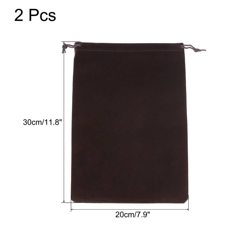 Microfiber Pouch Soft Storage Drawstring Gift Bags for Glasses Wedding - Brown - 30x20cm
