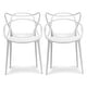 preview thumbnail 1 of 28, Modern Stackable Geometric Molded Dining Armchairs (Set of 2)