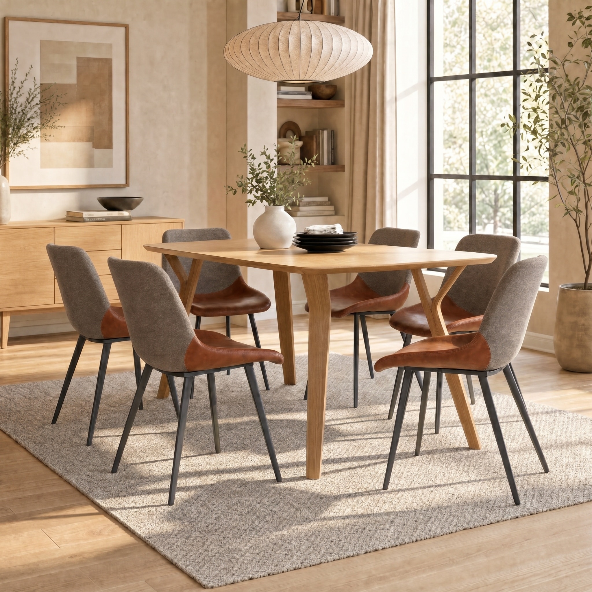 Carson Carrington Viktorp Upholstered Two-Tone Chair (Set of 2)