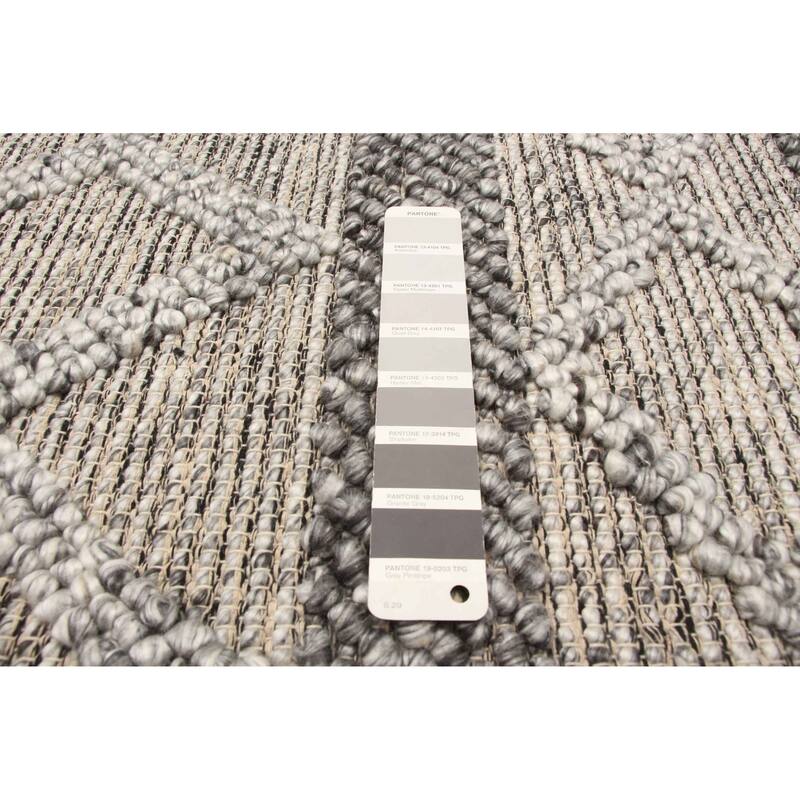 ECARPETGALLERY Braid weave Sienna Grey Wool Rug - 5'0 x 7'10