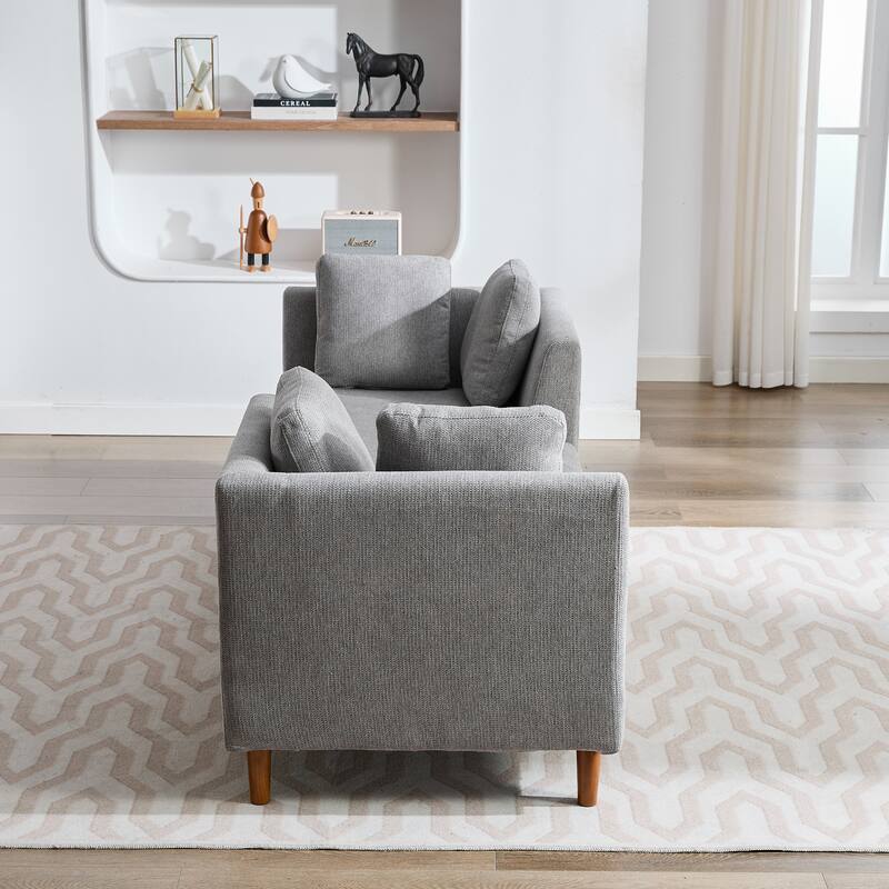 Wide Modern Double-Sided Upholstered Chaise Lounge