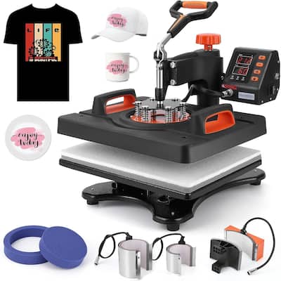Heat Press Machine 12x15" Heat Press 6 in 1 T-Shirt Printing Machine