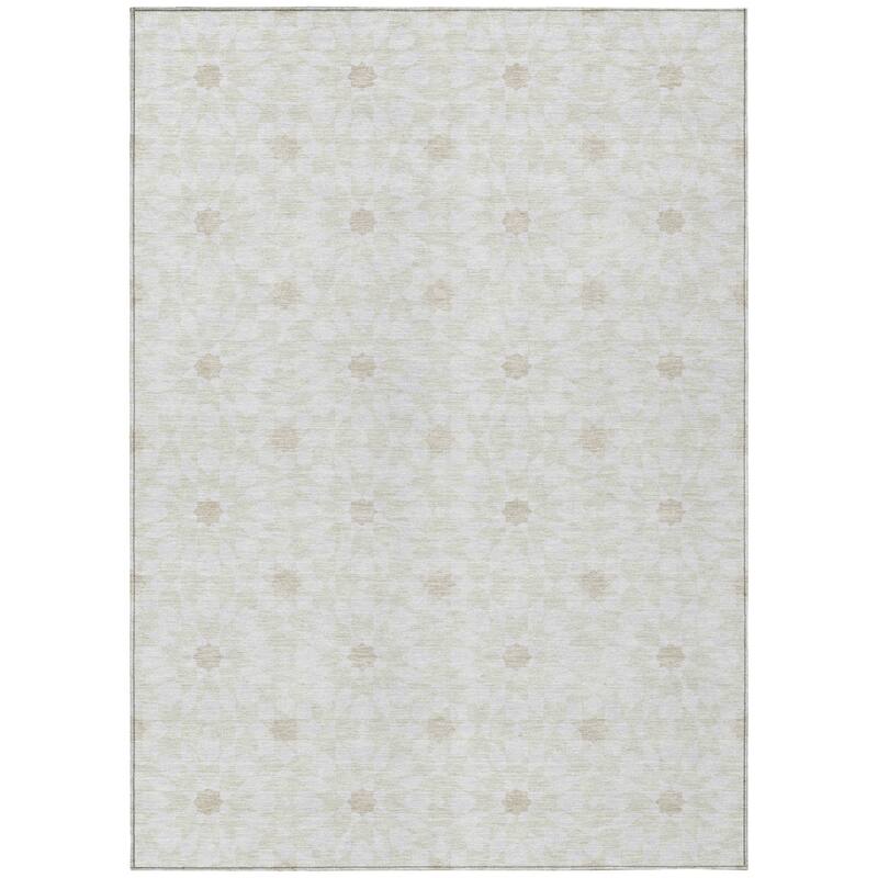 HomeRoots Floral Medallion Transitional Rectangle Outdoor Rug