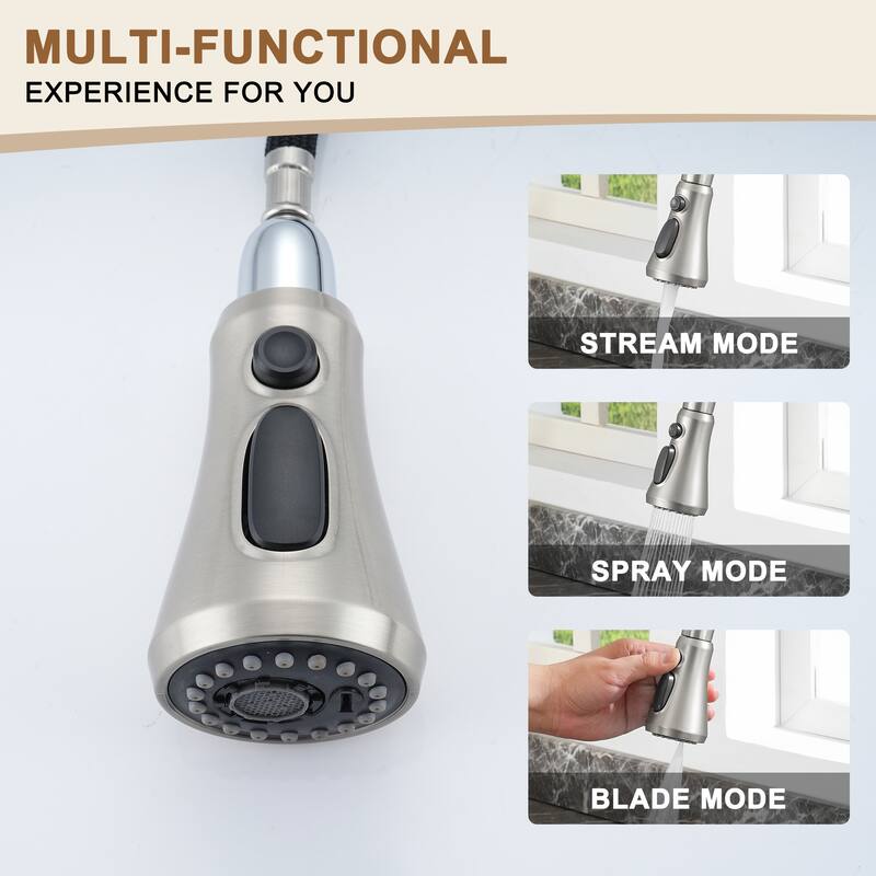 Single-Handle Pull-Out Sprayer Kitchen Faucet with Digital Display