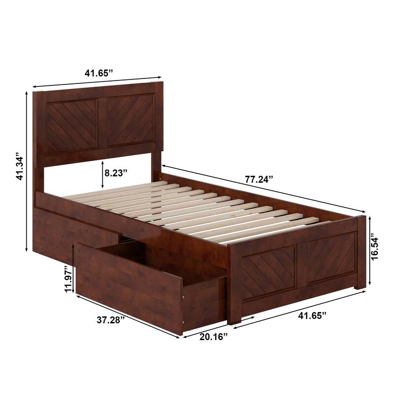 Canyon Platform Bed with Matching Footboard & Storage Drawers