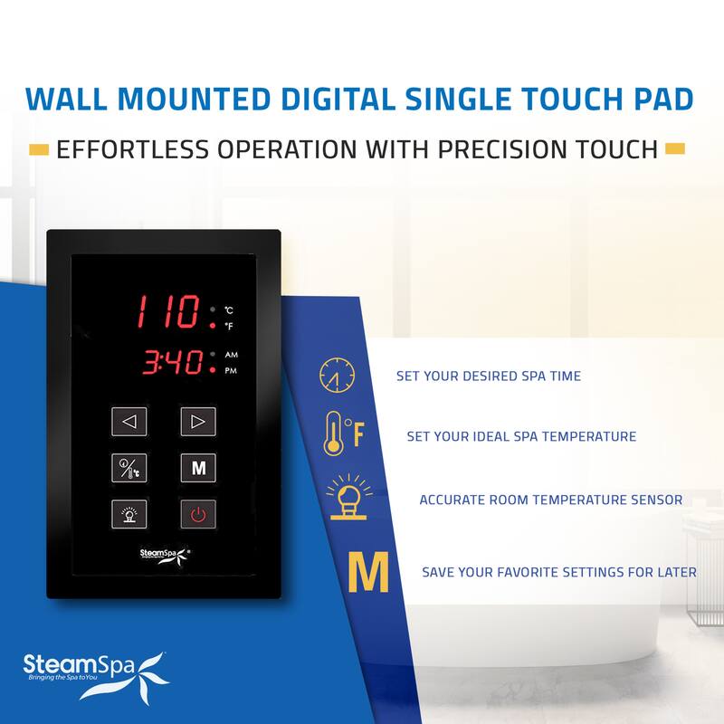 Oasis Series 4500-Watts Steam Generator with Continuous Steam Plus Easy Touch Pad and Auto Drain