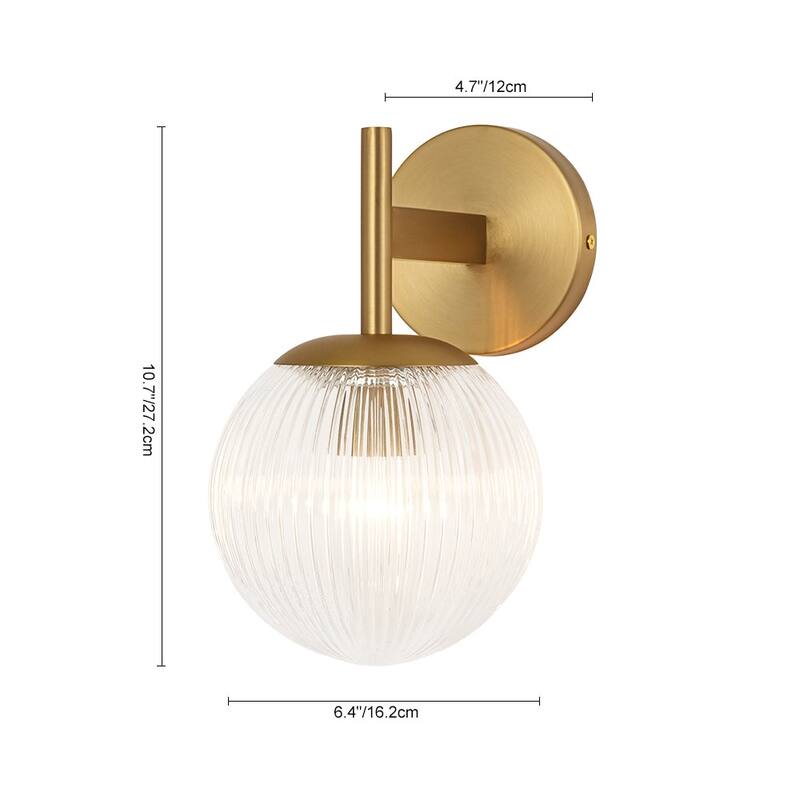 Sleek Modern Dimmable Ribbed Glass Vanity Light