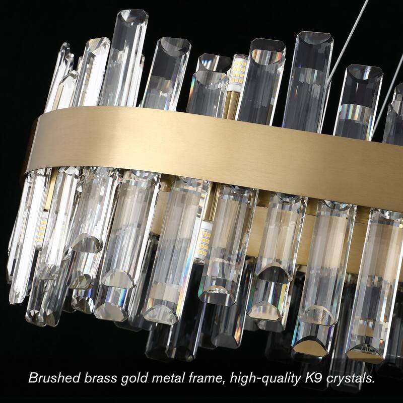 36-Inch Modern Luxury Gold Crystal Chandelier for Dining Room, 24-Light French Empire Ceiling Light with Premium Crystals