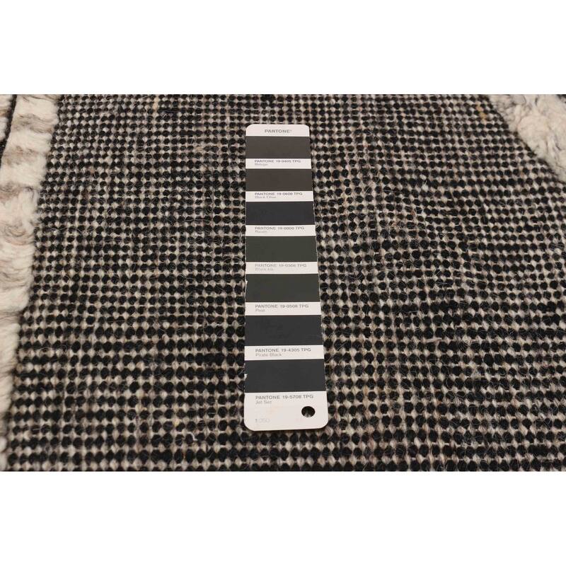 ECARPETGALLERY Hand-knotted Tangier Black, Cream Wool Rug - 9'1 x 12'3