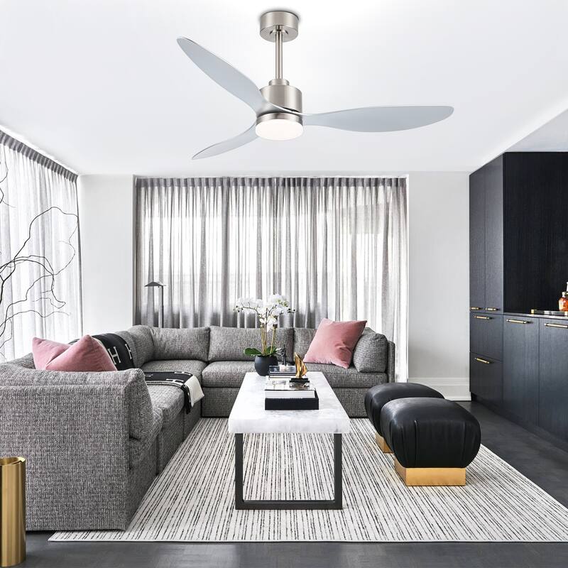 52 Inch Gold LED Ceiling Fan with Lights Remote(3-Blade)
