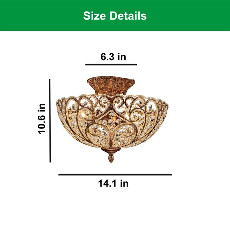 4 Lights bulbs light bronze ceiling light aluminum, Crystal bedroom ceiling fixtures - N/A