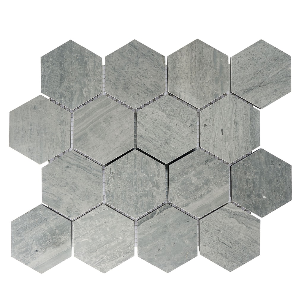 Marinewood Marble 3" x 3" Honeycomb Honed Mosaic Tile